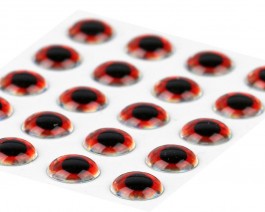 3D Epoxy Eyes, Holographic Red, 6 mm